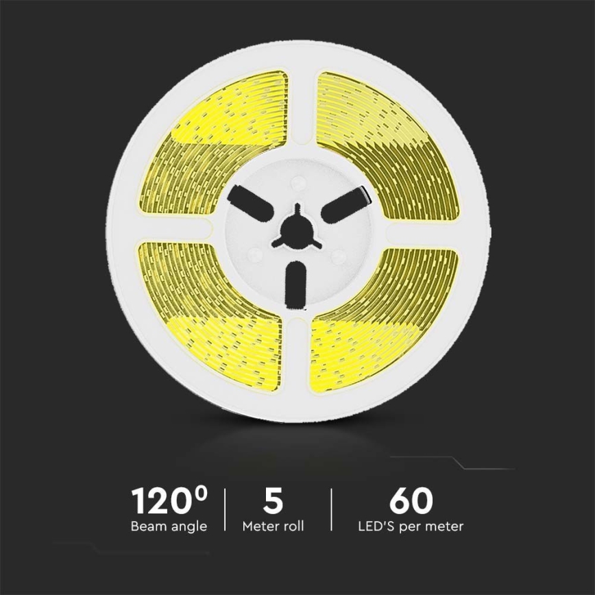 LED Dæmpbar solcellebånd LED/1,2W/3,7V 4000K IP67 1500 mAh 5m + fjernbetjening