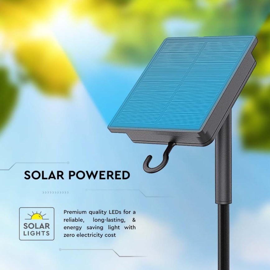 LED dæmpbar solbånd LED/1,2W/3,7V 3000K IP67 1500 mAh 5m + fjernbetjening