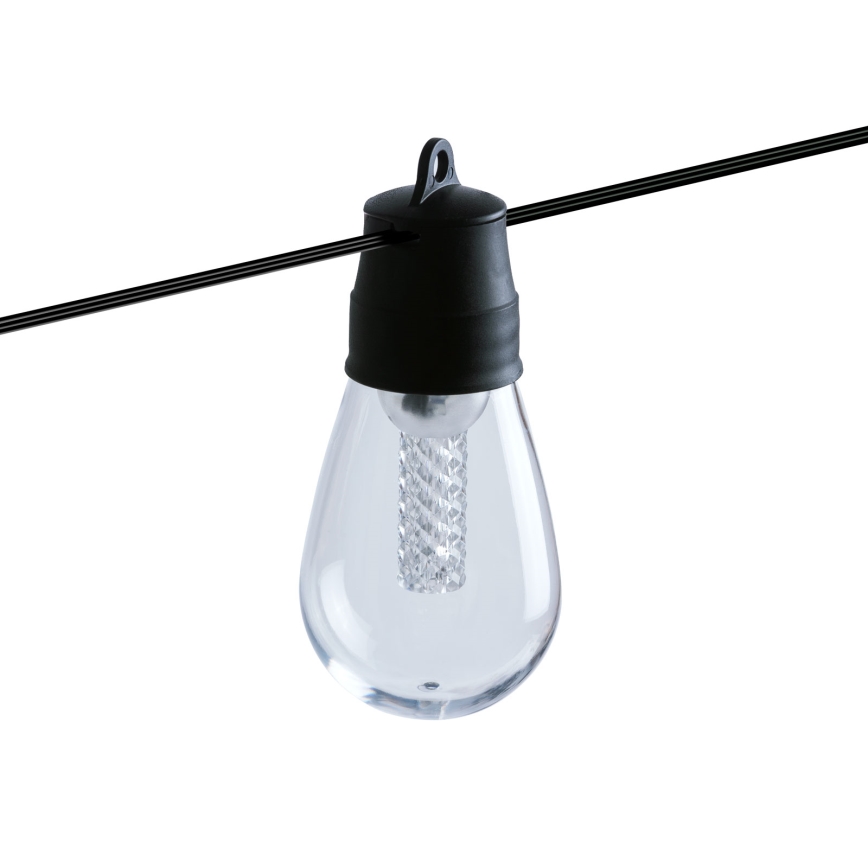 Dæmpbar LED-solcelledrevet lyskæde 25xLED/1,5W/3,7/5V 2700-10000K 2200 mAh 15 m IP65 sort + fjernbetjening
