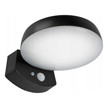 LED dæmpbar solcelle-væglampe med sensor LED/3W/3,7V 1800 mAh IP54 sort
