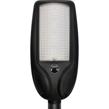 LED dæmpbar solcelledrevet gadelygte med sensor VENICE LED/200W/3,2V 12000 mAh IP65 sort + fjernbetjening