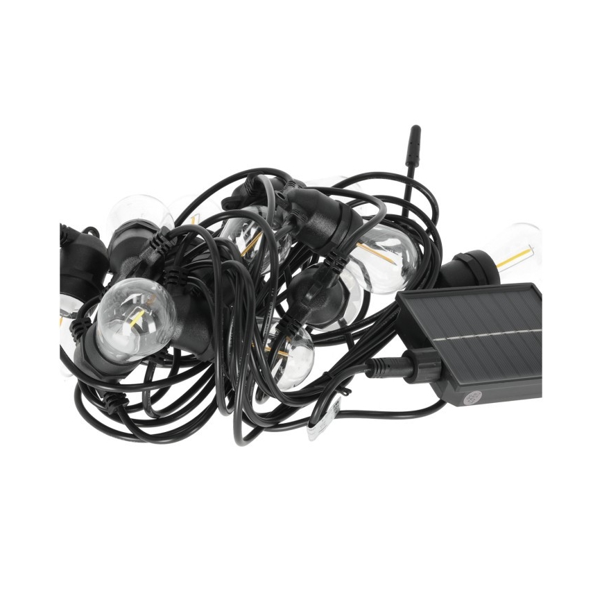 LED dæmpbar solcelledrevet dekorativ lyskæde STARLIGHT NEO 20xE27/3,7V 2700K IP54 2400 mAh 21,5m + fjernbetjening
