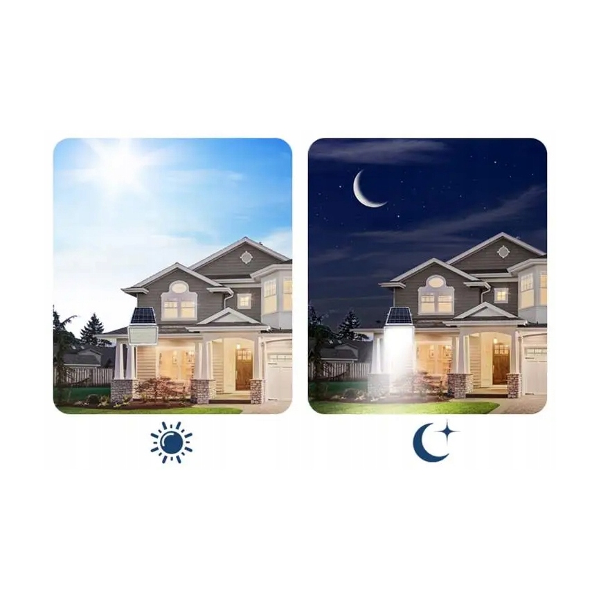 LED dæmpbar solcelleprojektør LED/150W/3,2V 5000K 15000 mAh IP65 sort + fjernbetjening