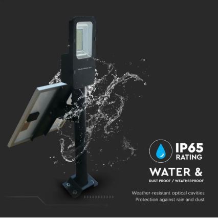 LED Dæmpbar solcelle-gadelampe LED/50W/6,4V 6000K IP65 50000 mAh + fjernbetjening