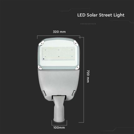 LED Dæmpbar Solcelle Gadelampe SAMSUNG CHIP LED/50W/6,4V 6000K IP65 30000 mAh + fjernbetjening