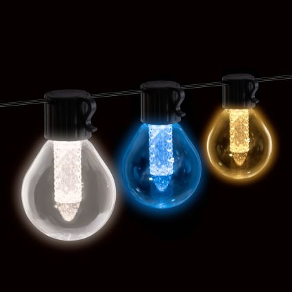 Dæmpbar LED solcelledrevet lyskæde 15 x LED/1,5W/3,7/5V 2700-10000K 2200 mAh 9 m IP65 sort + fjernbetjening