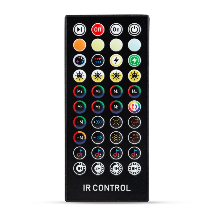Dæmpbar LED solcelledrevet lyskæde 15 x LED/1,5W/3,7/5V 2700-10000K 2200 mAh 9 m IP65 sort + fjernbetjening