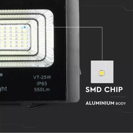 LED Dæmpbar solcelleprojektør LED/12W/3,2V 6000K IP65 5000 mAh + fjernbetjening