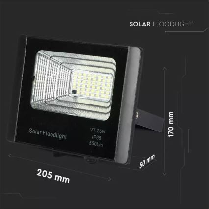LED Dæmpbar solcelleprojektør LED/12W/3,2V 6000K IP65 5000 mAh + fjernbetjening