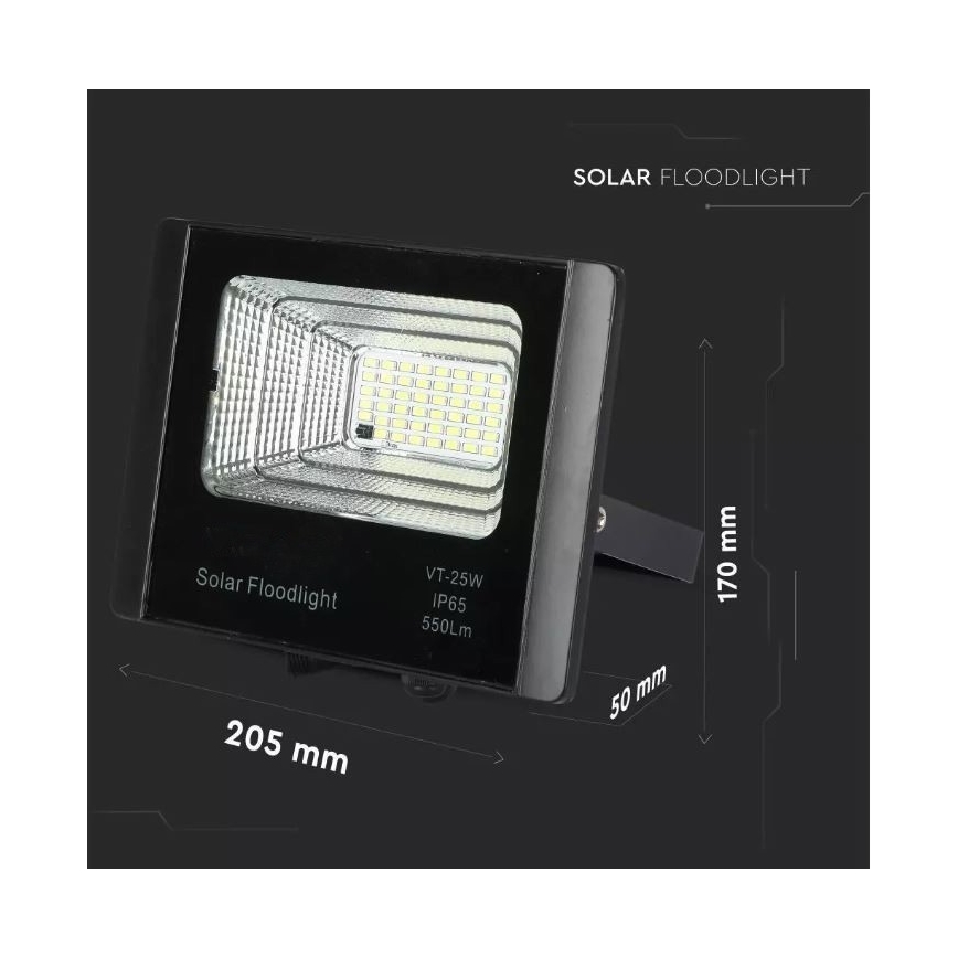 LED Dæmpbar solcelleprojektør LED/12W/3,2V 6000K IP65 5000 mAh + fjernbetjening
