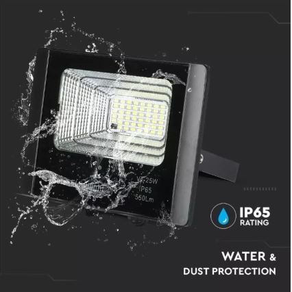 LED Dæmpbar solcelleprojektør LED/12W/3,2V 6000K IP65 5000 mAh + fjernbetjening