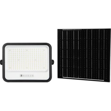 LED Dæmpbar solcellereflektor LED/400W/3,2V 2000-8000K IP65 20000 mAh sort + fjernbetjening