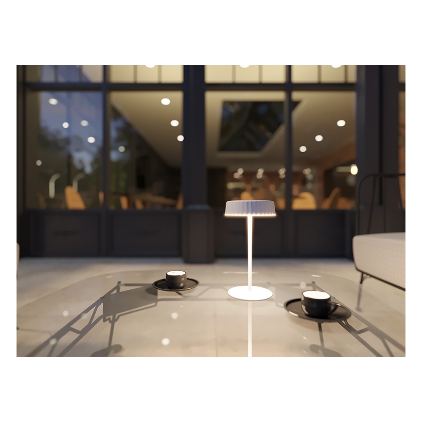 LED Dæmpbar soldrevet genopladelig bordlampe VIVIEN LED/3W/5V 2700K 1600 mAh IP54 hvid