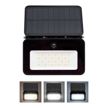 LED Dæmpbar soldrevet projektør med motion og dusk sensor LED/6W/2200 mAh 3000/4000/6500K IP65