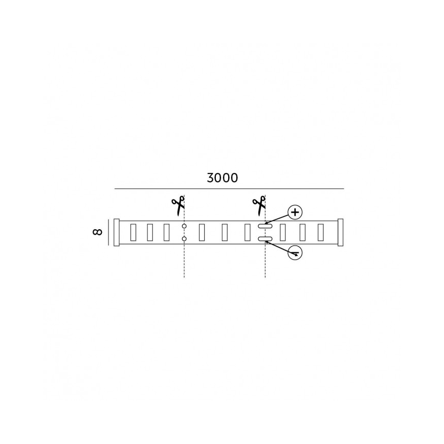 LED Dæmpbar LED-strimmel/25W/230V 3m 3000K