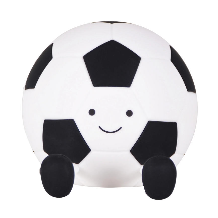 LED børnelampe m. touch-funktion dæmpbar FOOTBALL LED/2W/5V USB 1200 mAh hvid/sort