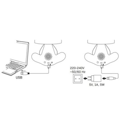 LED Dæmpbar til børn touch-funktion lille lampe FANCY LED/2,5W/3,7V 1200 mAh sort/rød
