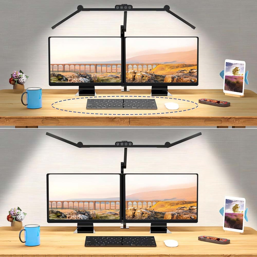 LED Dæmpbar berøringsfølsom fleksibel bordlampe LED/24W/230V 3000-6500K CRI 92 sort