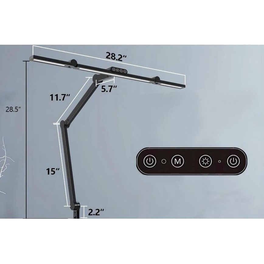 LED Dæmpbar berøringsfølsom fleksibel bordlampe LED/24W/230V 3000-6500K CRI 92 sort