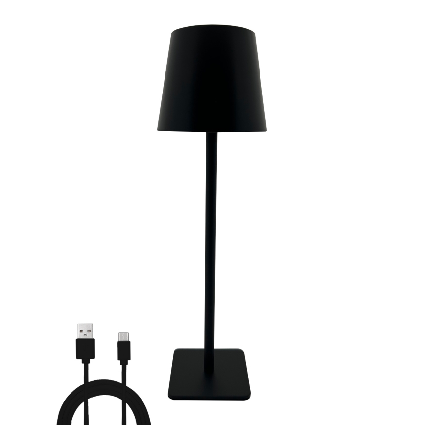 LED Dæmpbar Touch Bordlampe LED/5W/5V USB 1200 mAh Sort