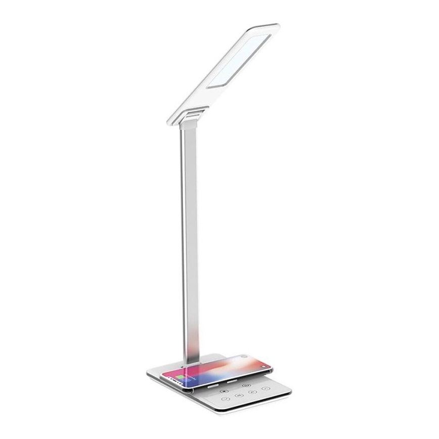 LED Dæmpbar Touch Bordlampe med Trådløs Opladning JOY LED/6W/230V + USB Hvid