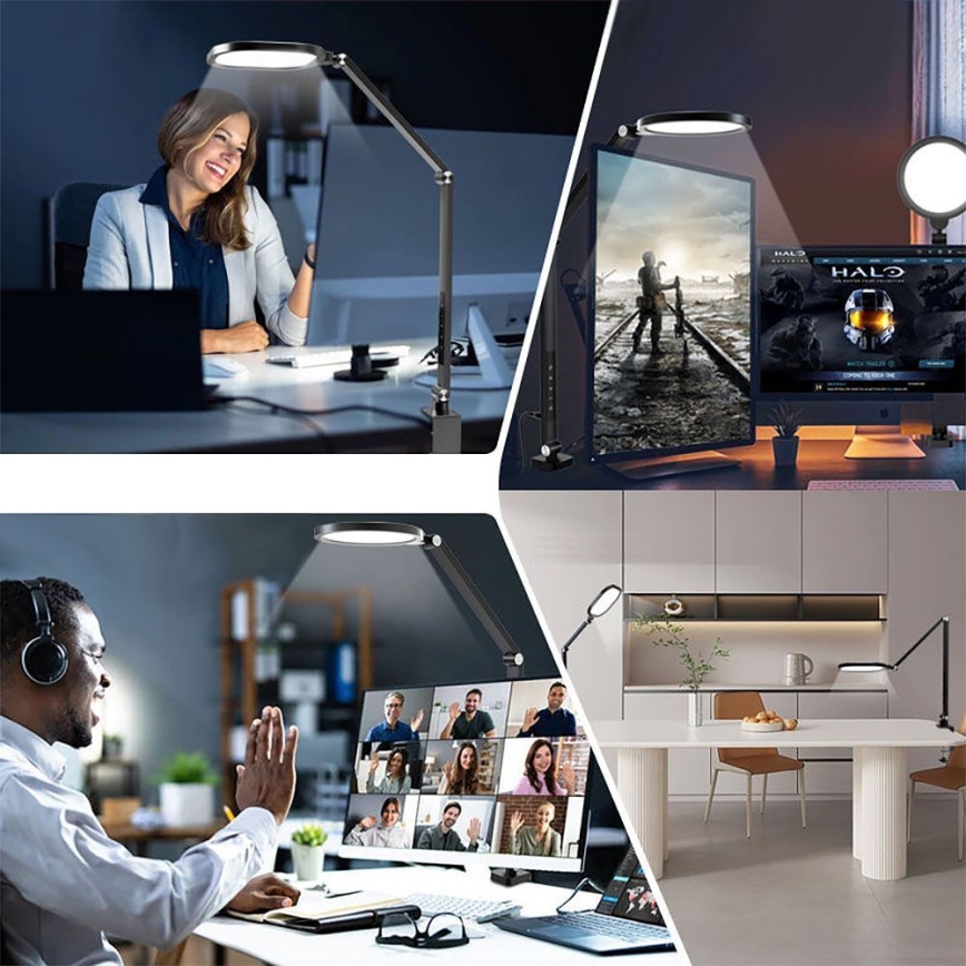 LED Dæmpbar touch-funktion fleksibel bordlampe POINTIQ LED/15W/230V 3000-6500K CRI 96 sort