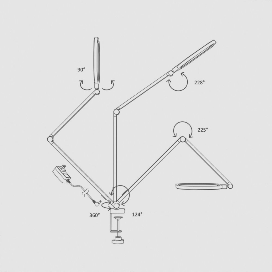 LED Dæmpbar touch-funktion fleksibel bordlampe POINTIQ LED/15W/230V 3000-6500K CRI 96 sort