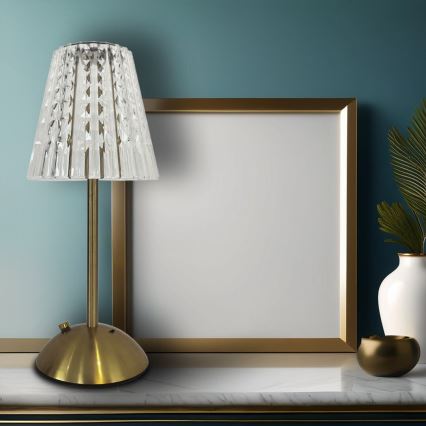 LED Dæmpbar Touch Opladelig Bordlampe ELBA LED/1,6W/800 mAh 3000/4000/6000K guld/klar