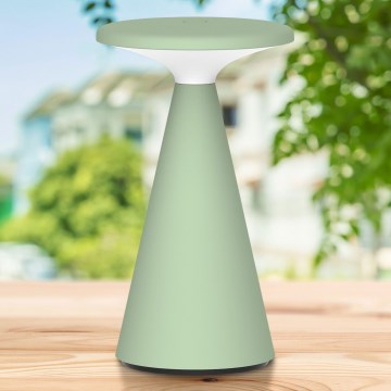 LED Dæmpbar Touch Udendørs Bordlampe PAROS LED/1,8W/5V USB 1800 mAh IP44 grøn