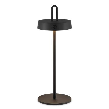 LED Dæmpbar udendørs genopladelig berøringsbetjent bordlampe SHINE LED/1,5W/3,7V 3000 mAh IP44 sort