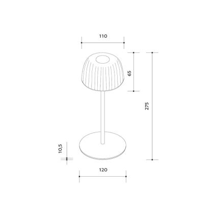 LED Dæmpbar udendørs genopladelig bordlampe VIVIEN LED/3W/5V 2700K 1600 mAh IP54 hvid