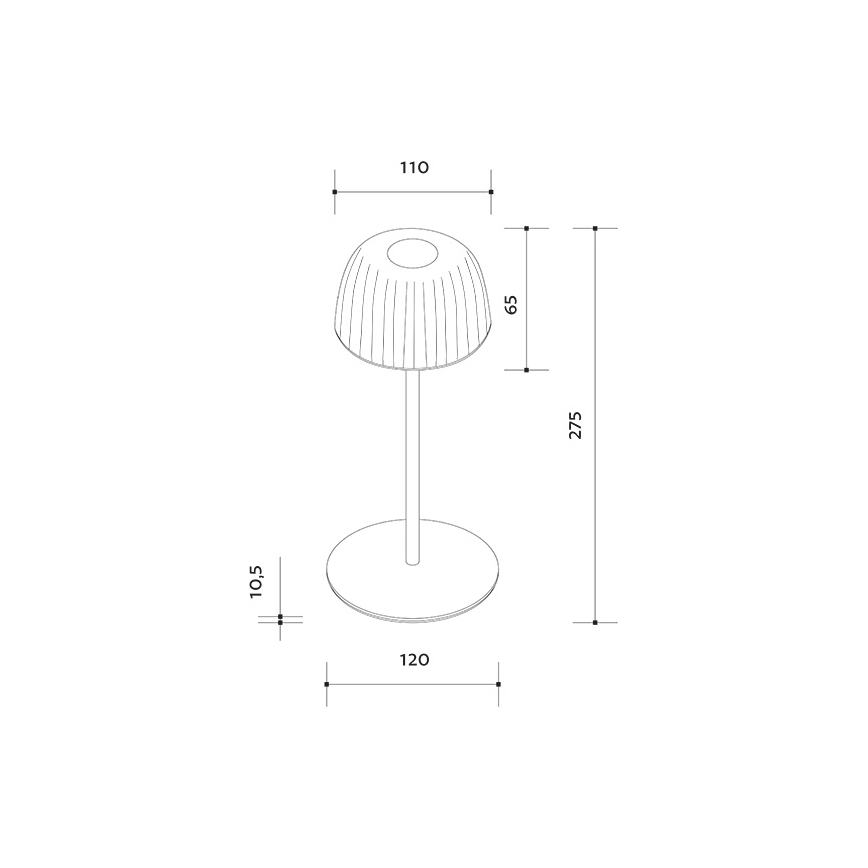 LED Dæmpbar udendørs genopladelig bordlampe VIVIEN LED/3W/5V 2700K 1600 mAh IP54 hvid