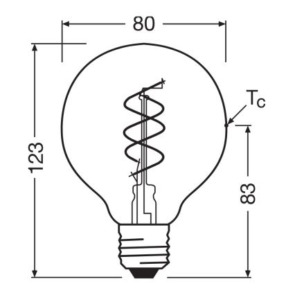 LED dæmpbar vintage filamentpære E27/4,9W/230V 2200K CRI 90 - Osram