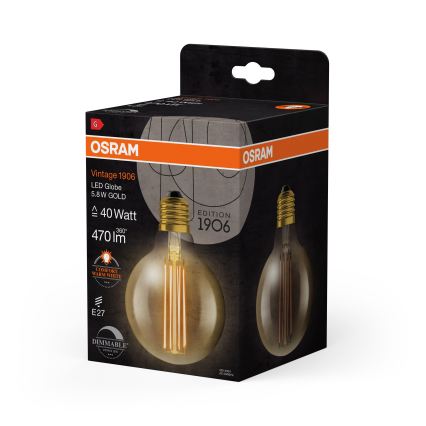 LED dæmpbar vintage filamentpære E27/5,8W/230V 2200K - Osram