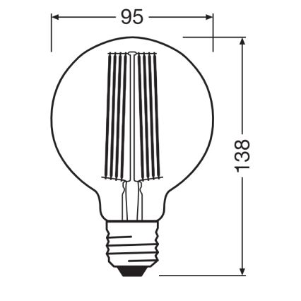 LED dæmpbar vintage filamentpære E27/5,8W/230V 2200K - Osram