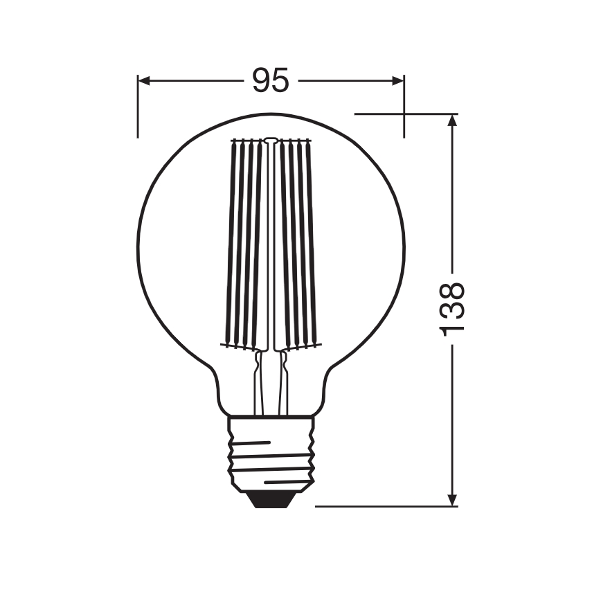 LED dæmpbar vintage filamentpære E27/5,8W/230V 2200K - Osram