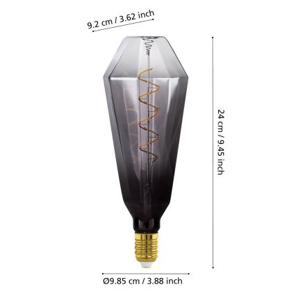 LED-dæmpbar vintage-pære E27/4W/230V 1800K røget - Eglo 110238