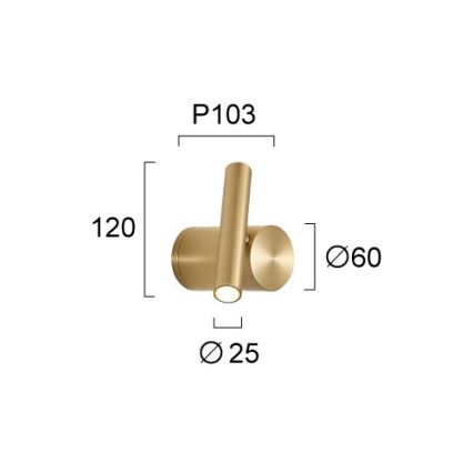 LED-dæmpbar vægspotlampe PLANET LED/4W/230V guld