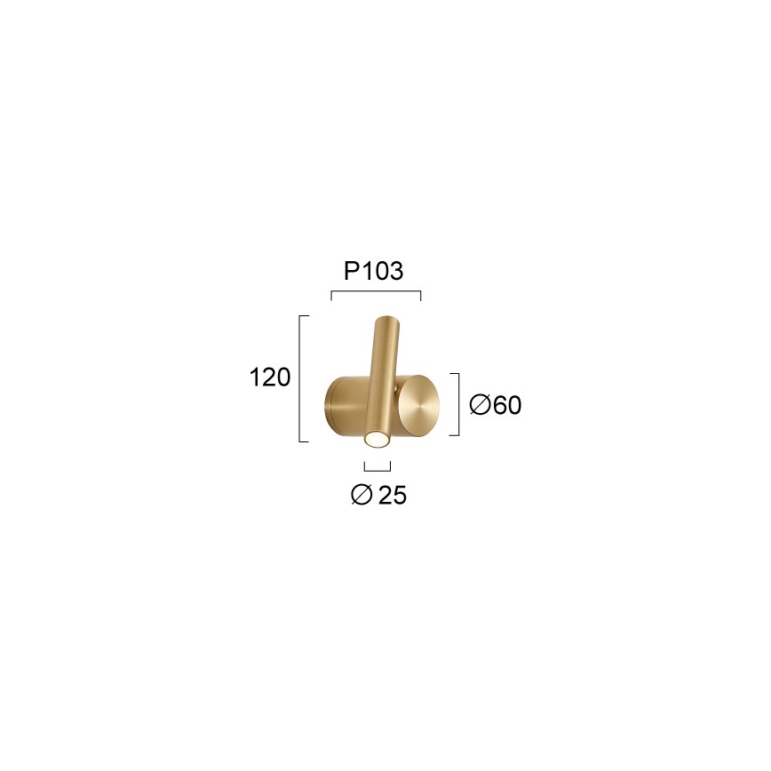 LED-dæmpbar vægspotlampe PLANET LED/4W/230V guld