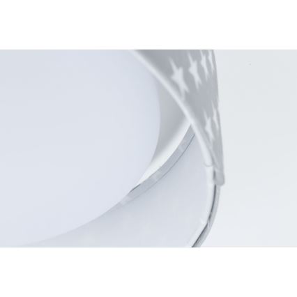 LED Dæmpbar Børneplafond SMART GALAXY KIDS LED/24W/230V 3000-6500K stjerner grå/hvid + fjernbetjening