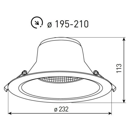 LED-dæmpbar indbygningsloftlampe til badeværelse NYON LED/20/26W/230V 3000/4000/5700K Ø 23,2 cm IP44 hvid