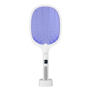 LED Elektrisk insektfanger 2-i-1 med LCD-skærm 1200 mAh/5V hvid