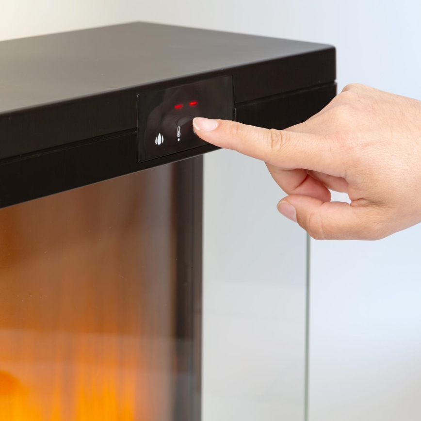 LED-elektrisk pejs med varme LED/2000W/230V + fjernbetjening