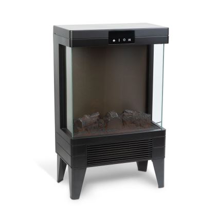 LED-elektrisk pejs med varme LED/2000W/230V + fjernbetjening