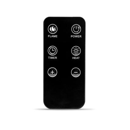 LED-elektrisk pejs med varme LED/2000W/230V + fjernbetjening