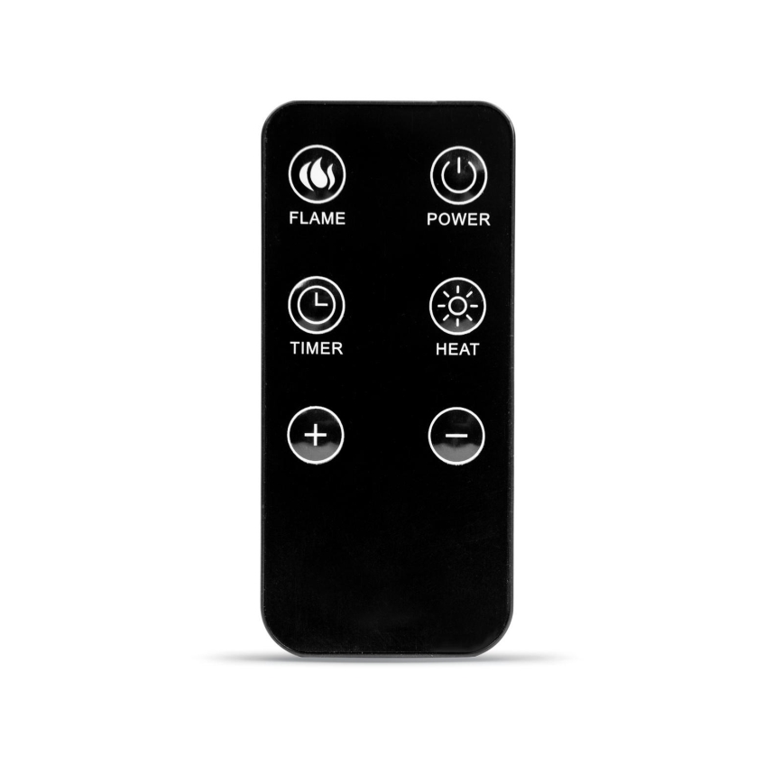 LED-elektrisk pejs med varme LED/2000W/230V + fjernbetjening