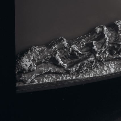 LED elektrisk pejs med varmefunktion LED/2000 W/230 V + fjernbetjening