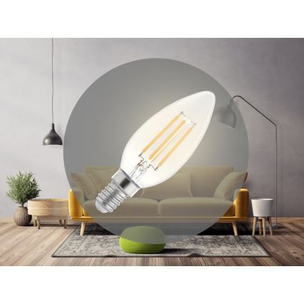 LED-filamentpære C37 E14/6W/230V 3000K