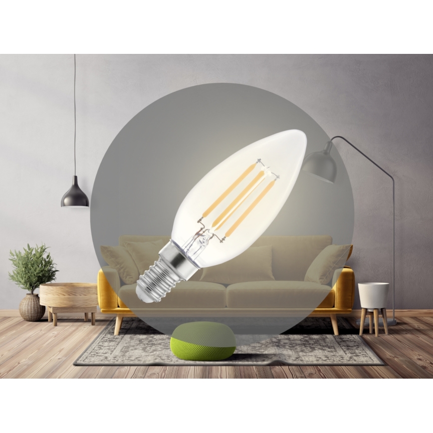 LED-filamentpære C37 E14/6W/230V 3000K