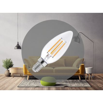 LED-filamentpære C37 E14/6W/230V 3000K